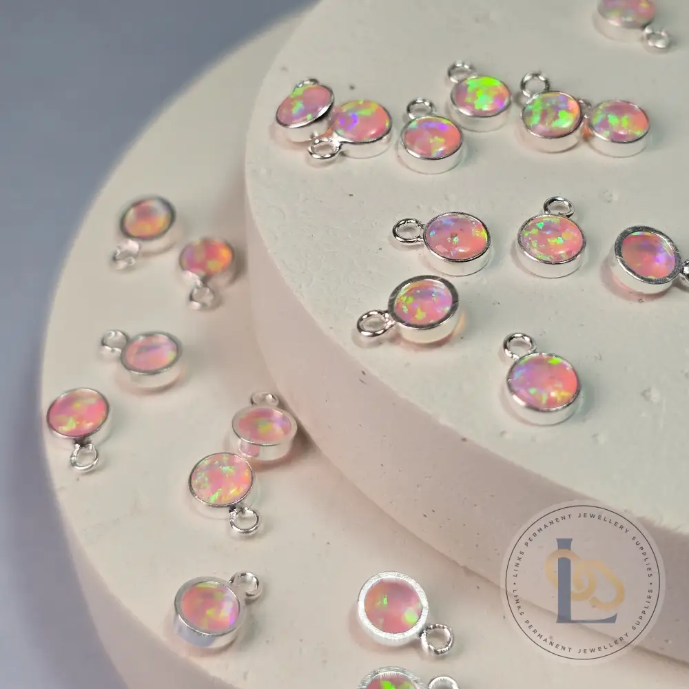 4mm Pink Opal Pendant Charm - Image 3