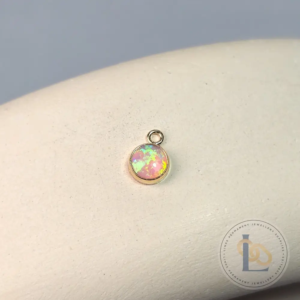 4mm Pink Opal Pendant Charm - Image 4