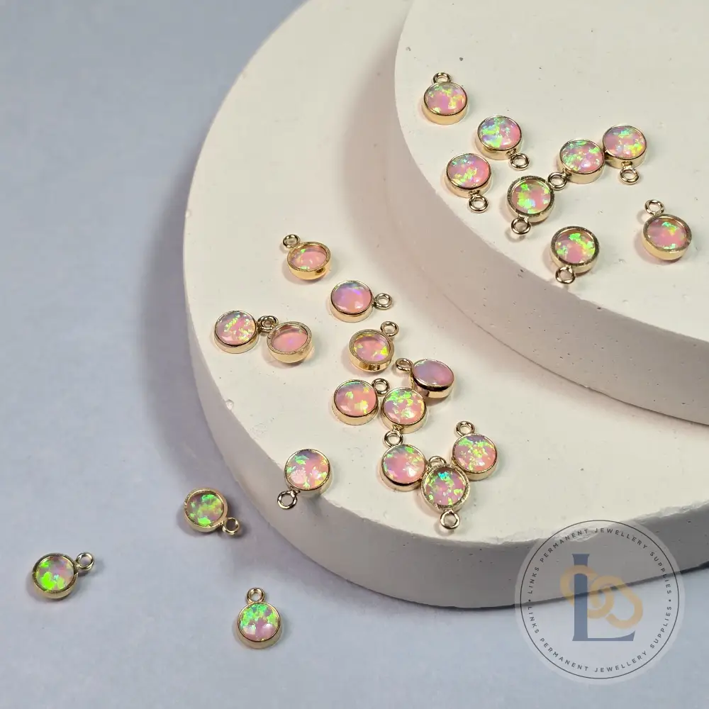 4mm Pink Opal Pendant Charm - Image 5