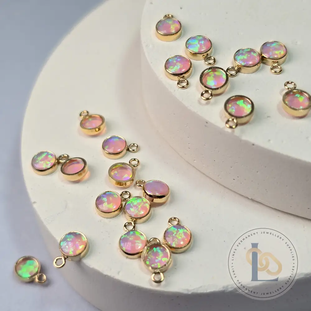 4mm Pink Opal Pendant Charm - Image 6