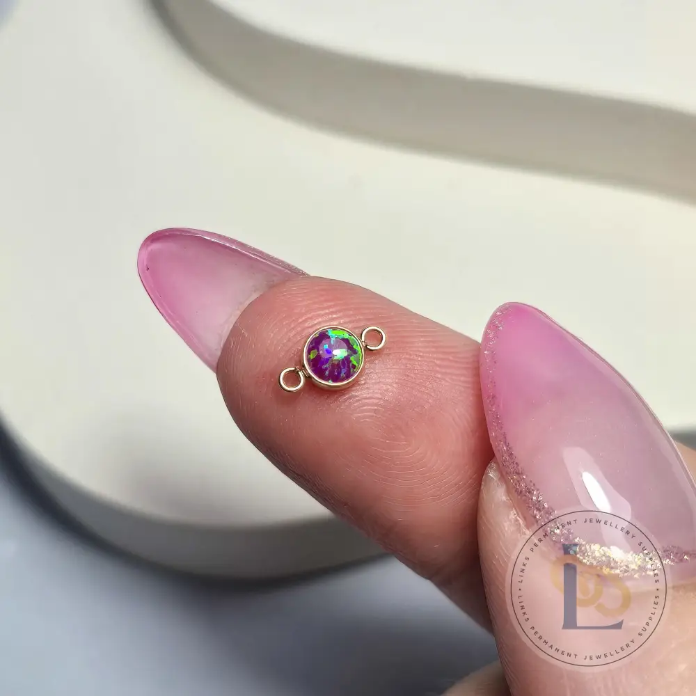 4mm Purple Opal Connector Charm - Image 3
