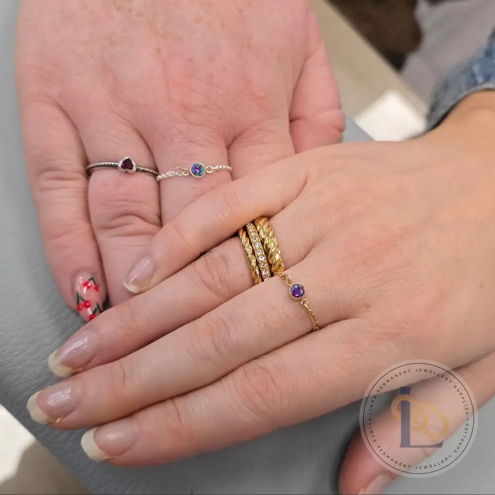 4mm Purple Opal Connector Charm - Image 4