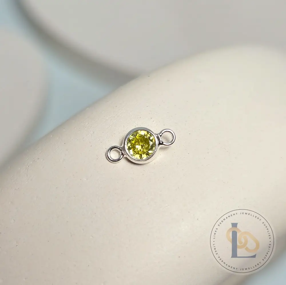 3mm & 4mm Round Birthstone Connector Charm - Image 10