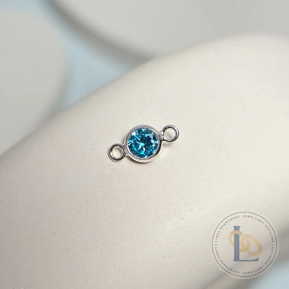 3mm & 4mm Round Birthstone Connector Charm - Image 11