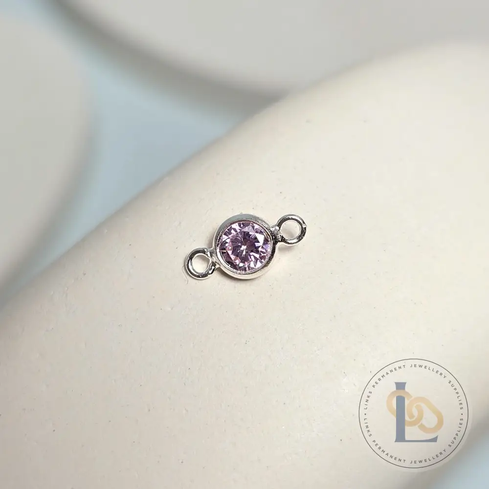 3mm & 4mm Round Birthstone Connector Charm - Image 12