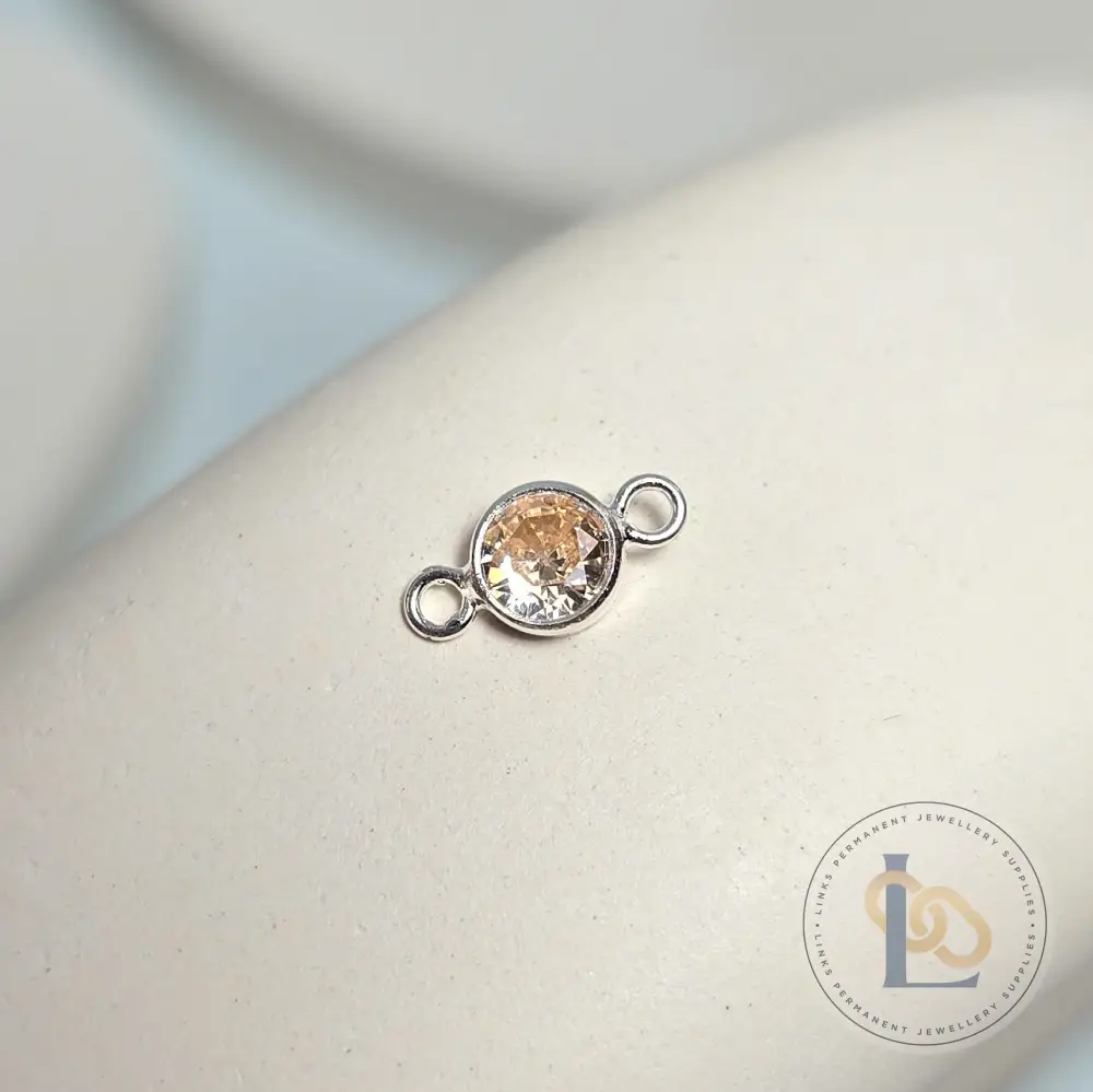 3mm & 4mm Round Birthstone Connector Charm - Image 13