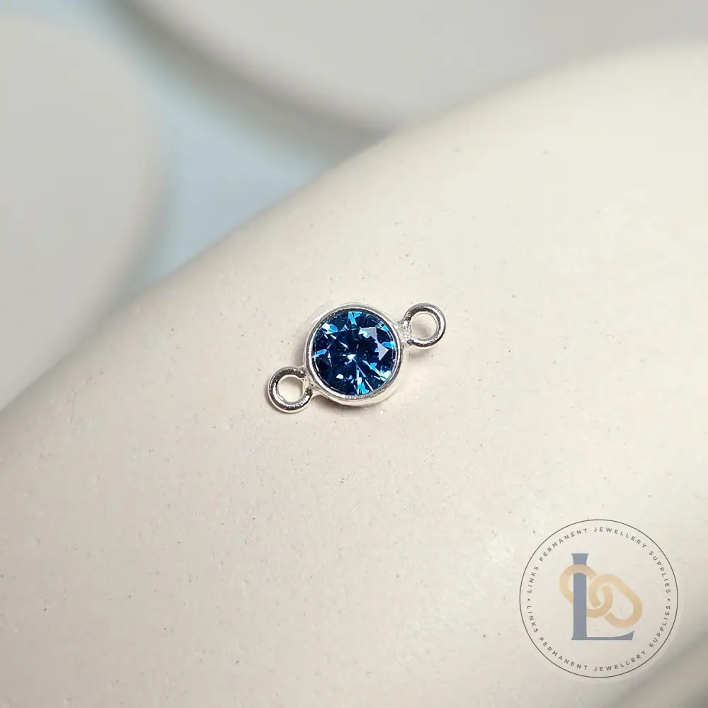 3mm & 4mm Round Birthstone Connector Charm - Image 14