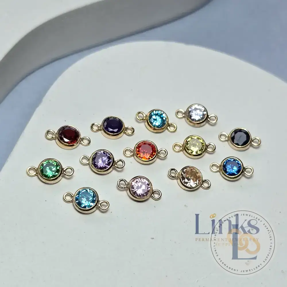 3mm & 4mm Round Birthstone Connector Charm - Image 18