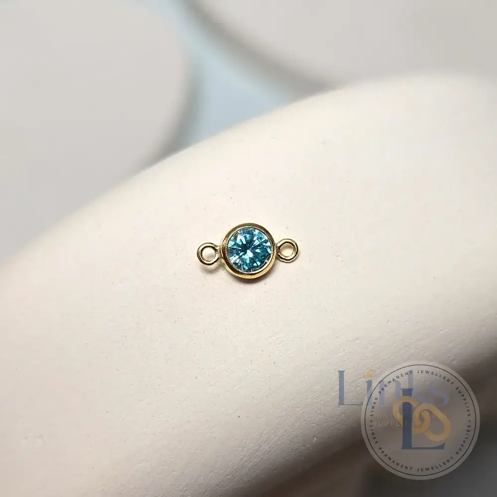 3mm & 4mm Round Birthstone Connector Charm - Image 21