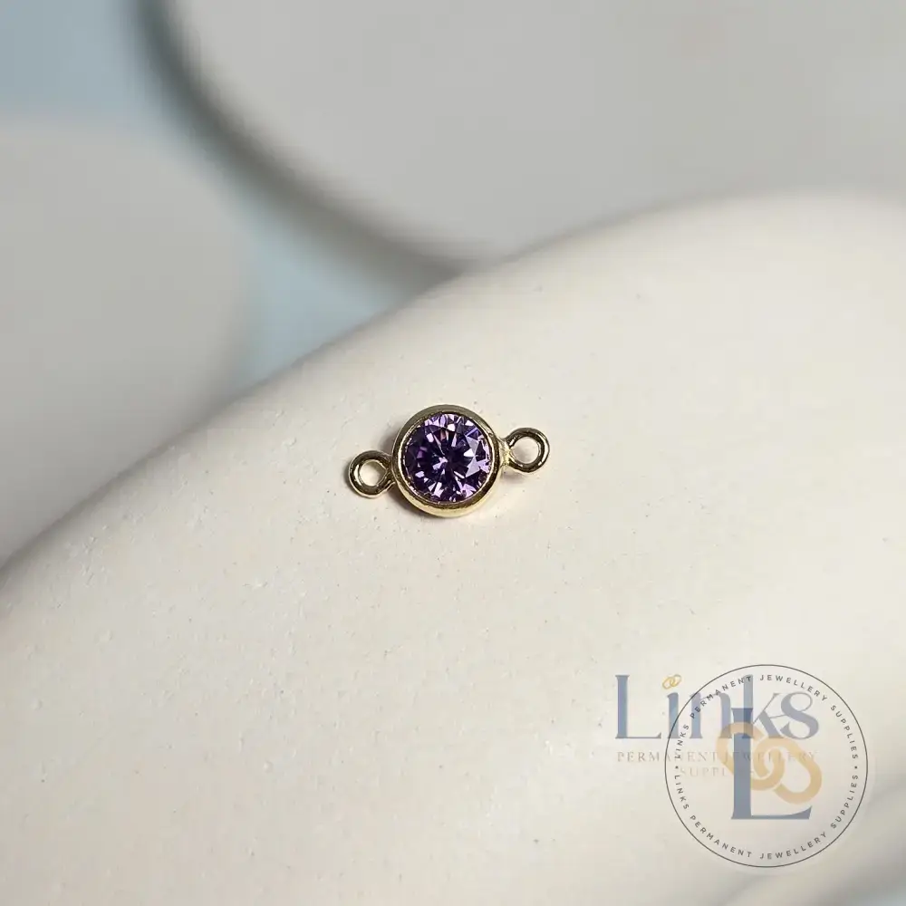 3mm & 4mm Round Birthstone Connector Charm - Image 24