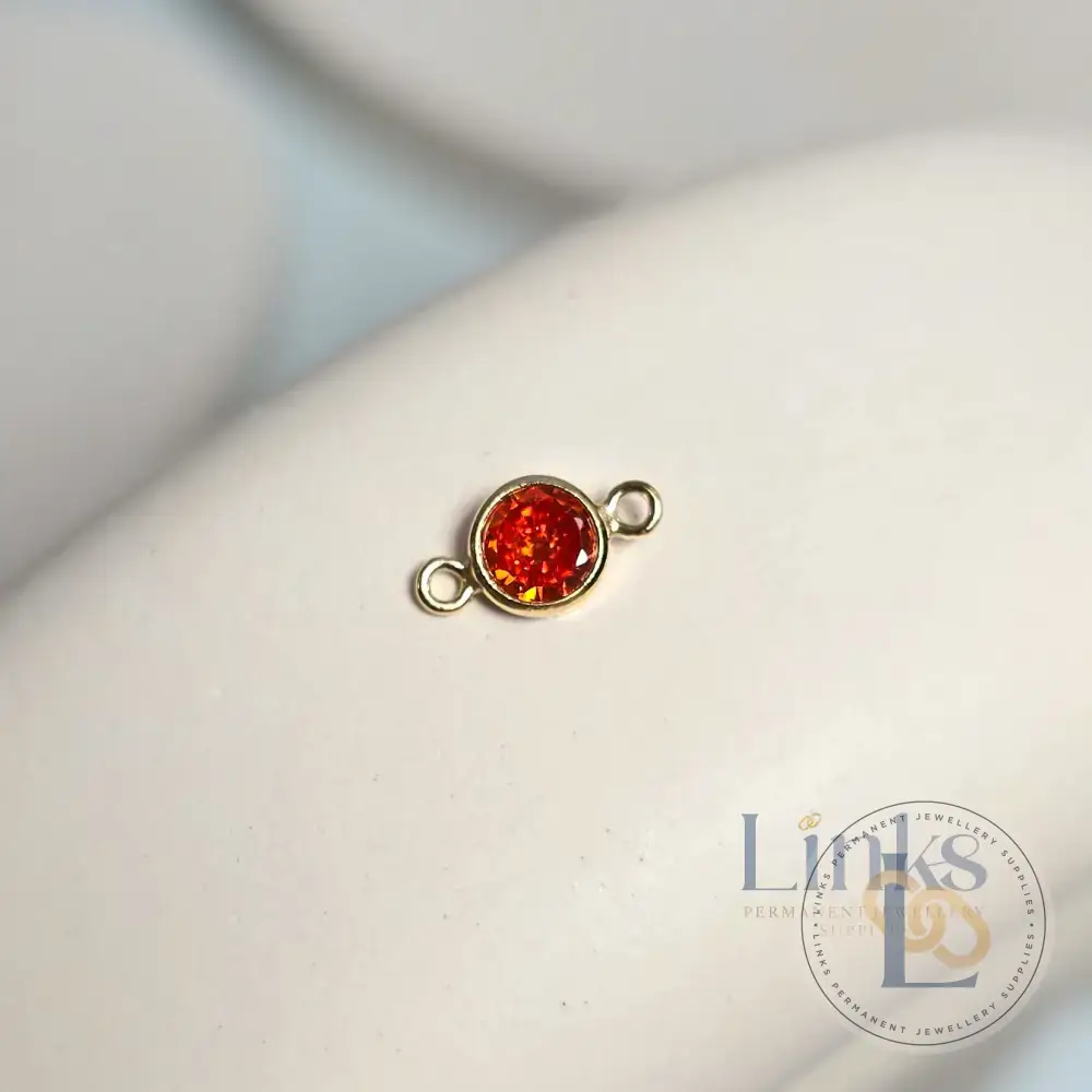 3mm & 4mm Round Birthstone Connector Charm - Image 25