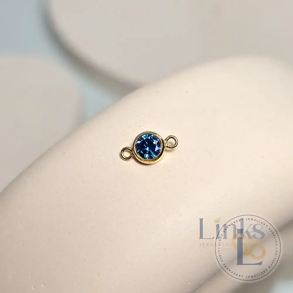 3mm & 4mm Round Birthstone Connector Charm - Image 26