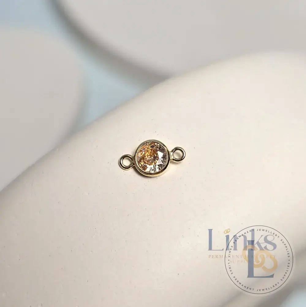 3mm & 4mm Round Birthstone Connector Charm - Image 27