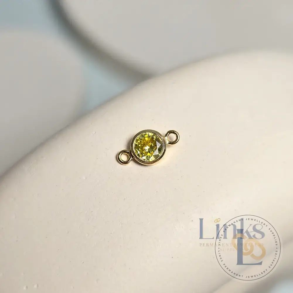 3mm & 4mm Round Birthstone Connector Charm - Image 28