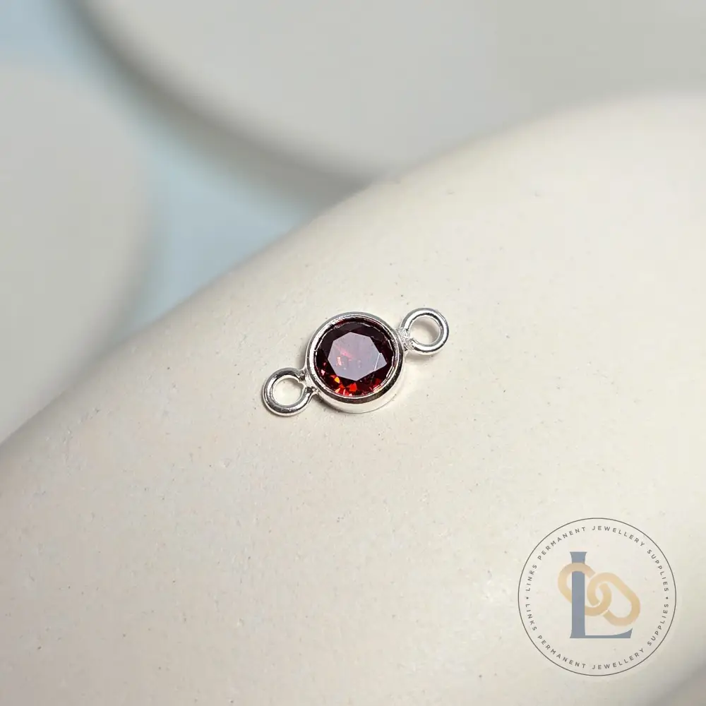 3mm & 4mm Round Birthstone Connector Charm - Image 3