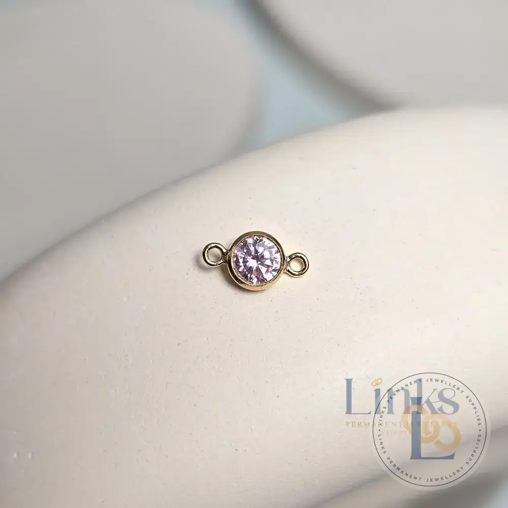 3mm & 4mm Round Birthstone Connector Charm - Image 30