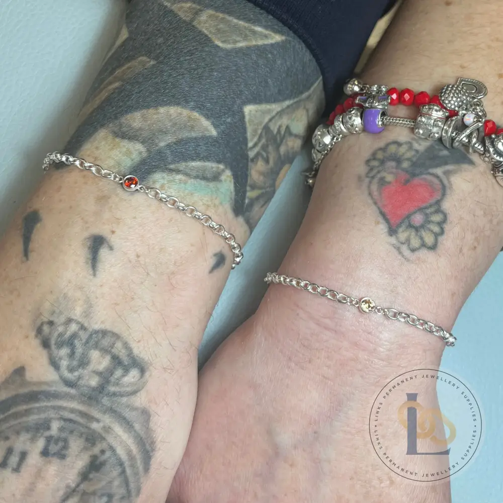 3mm & 4mm Round Birthstone Connector Charm - Image 31