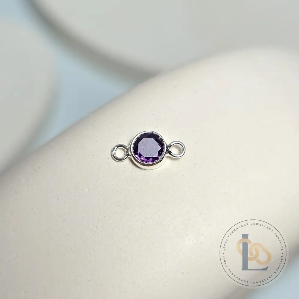 3mm & 4mm Round Birthstone Connector Charm - Image 4
