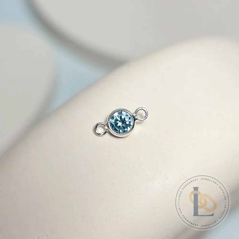 3mm & 4mm Round Birthstone Connector Charm - Image 5