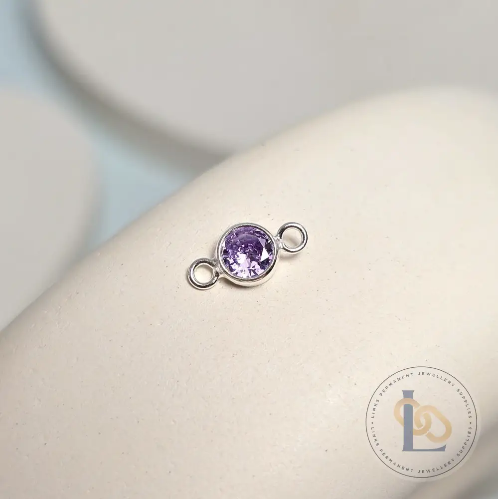 3mm & 4mm Round Birthstone Connector Charm - Image 8