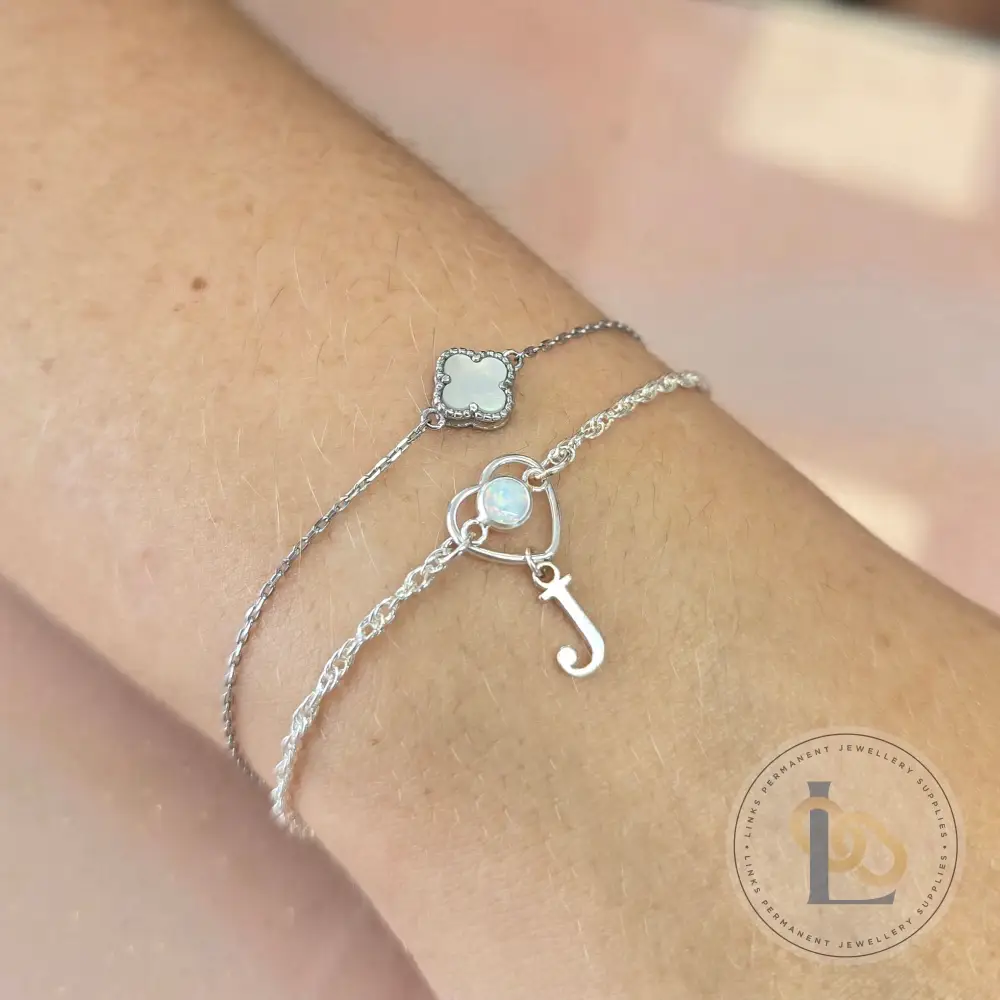 4mm White Opal Connector Charm - Image 3