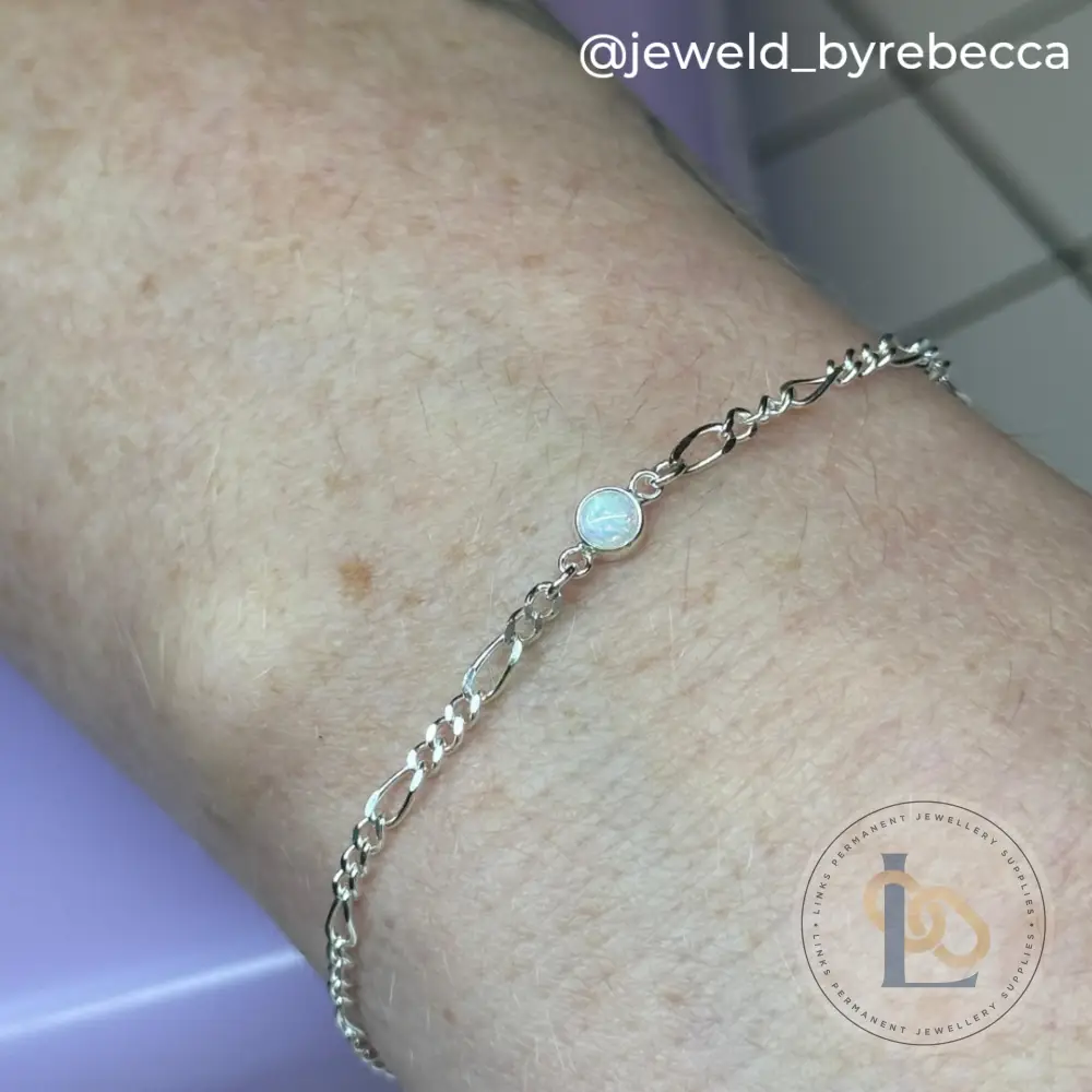 4mm White Opal Connector Charm - Image 4