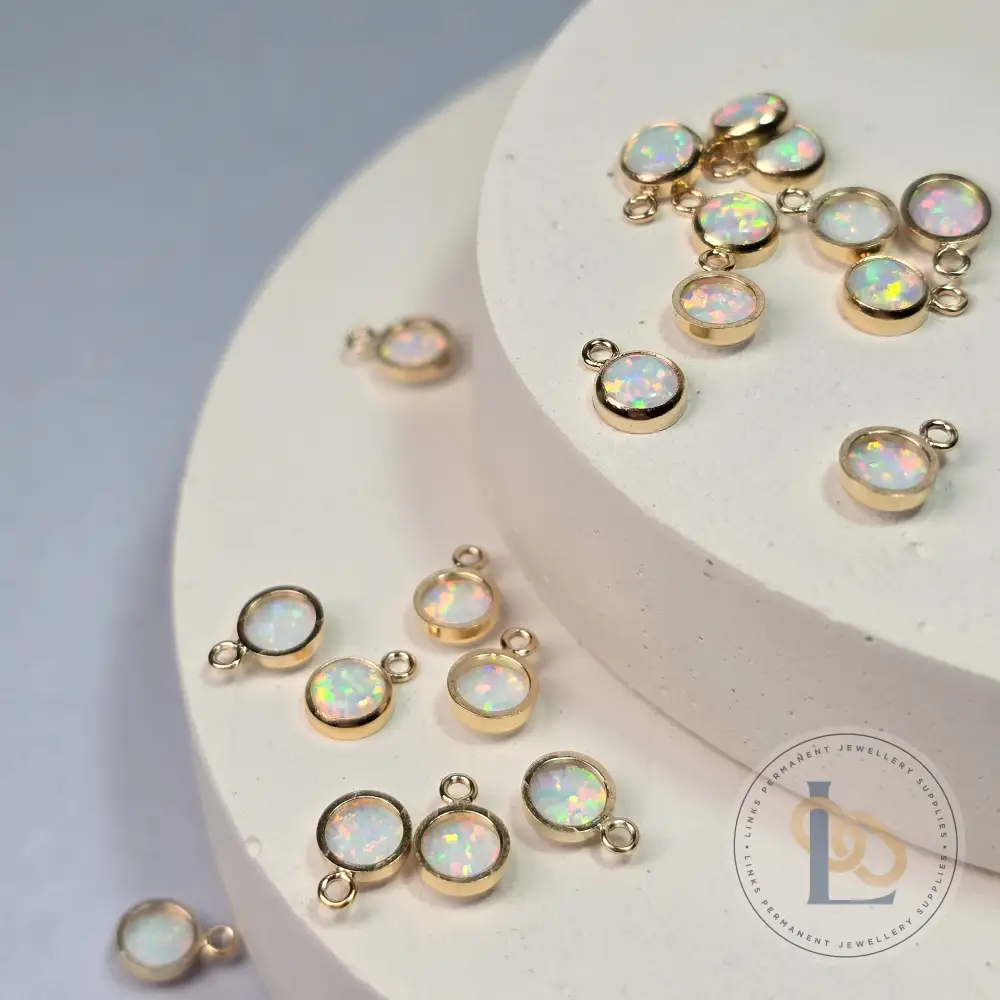 4mm White Opal Pendant Charm - Image 3