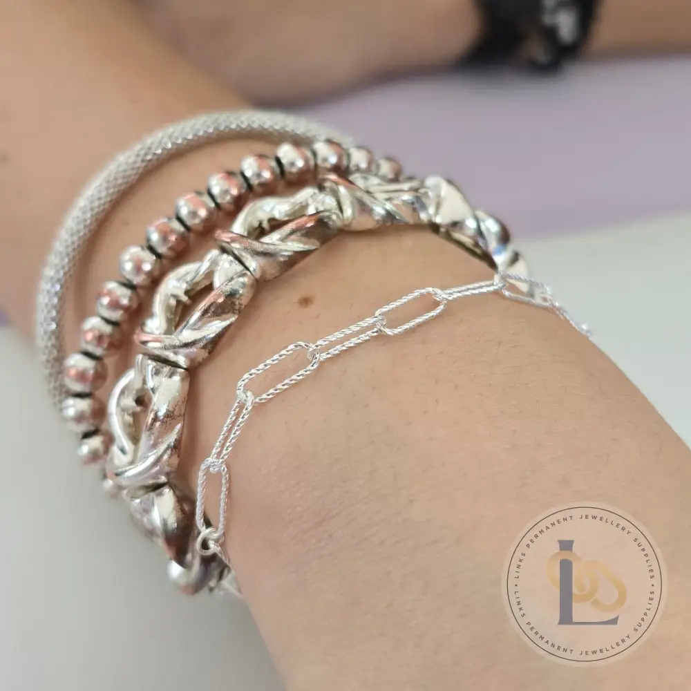 4.15mm Textured Paperclip Chain - Image 4