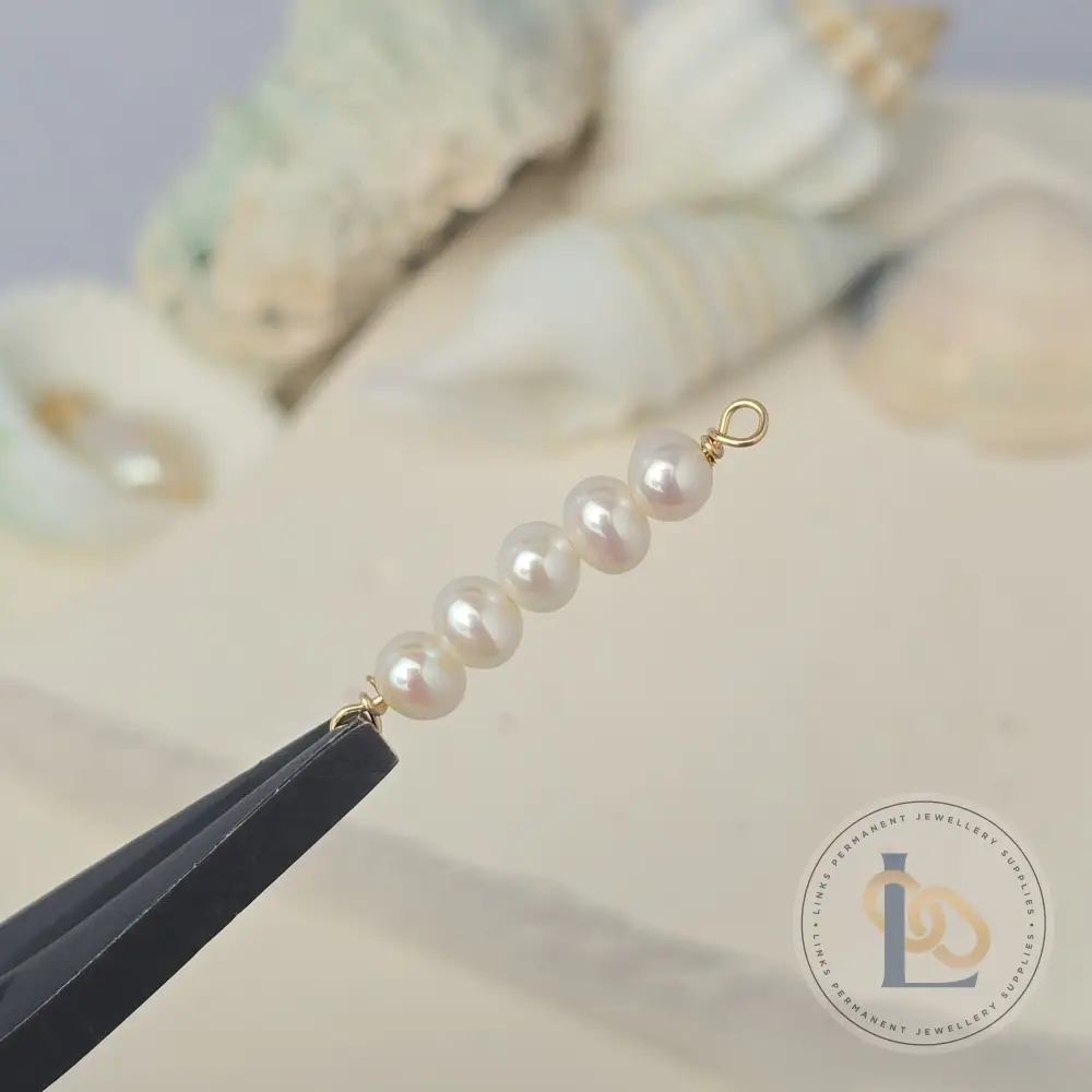 5 Freshwater Rice Pearl Connector Charm - Image 3