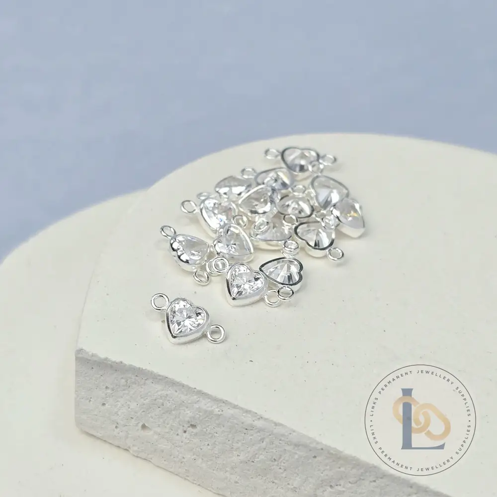 4mm Heart Birthstone Connector Charm - Image 10