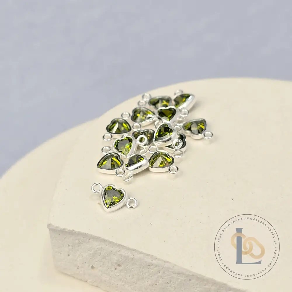4mm Heart Birthstone Connector Charm - Image 14