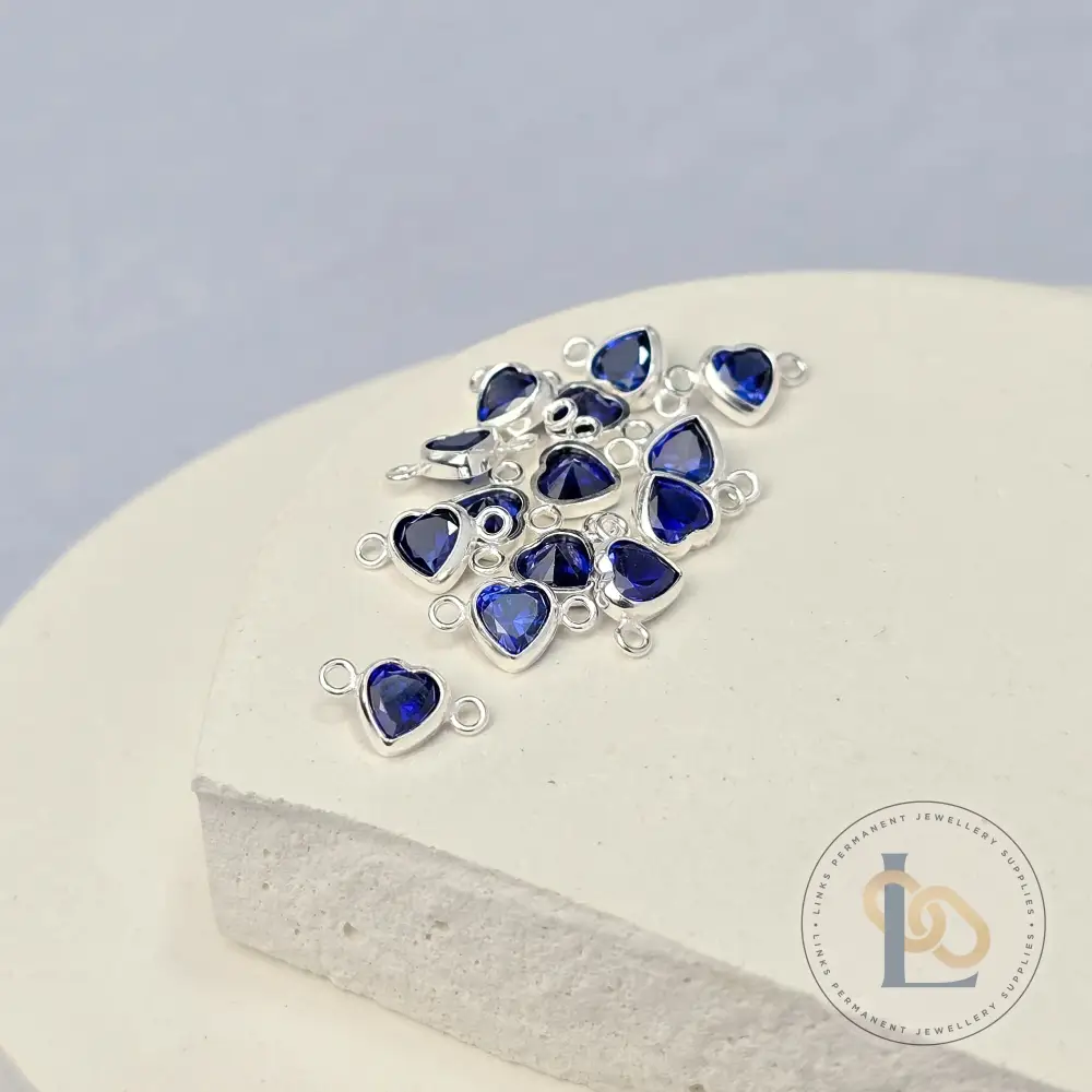 4mm Heart Birthstone Connector Charm - Image 15