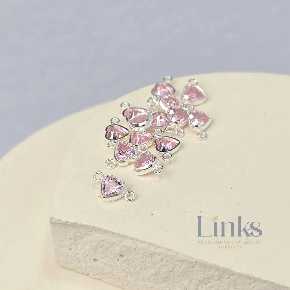 4mm Heart Birthstone Connector Charm - Image 16
