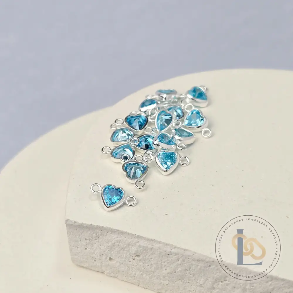 4mm Heart Birthstone Connector Charm - Image 17