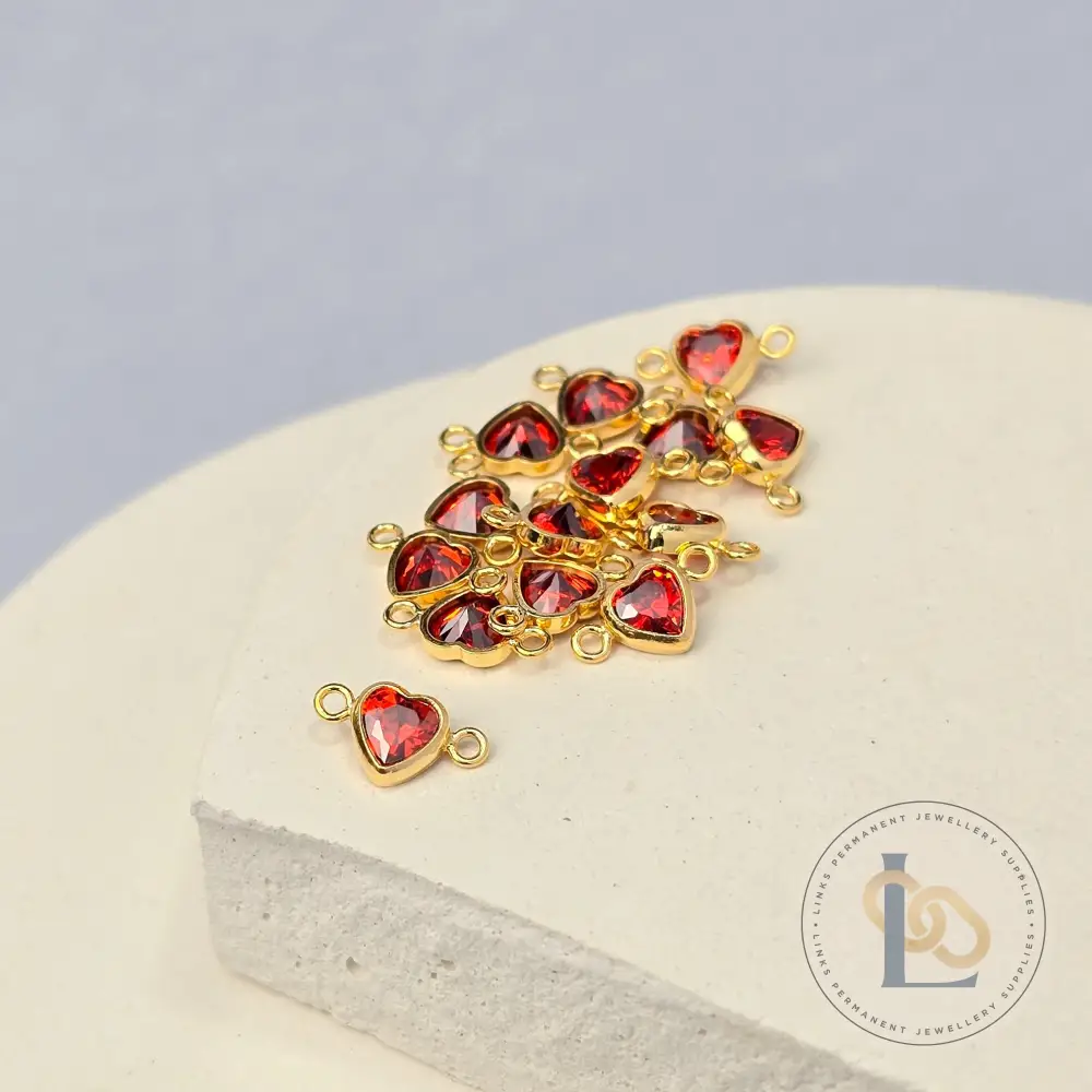 4mm Heart Birthstone Connector Charm - Image 18