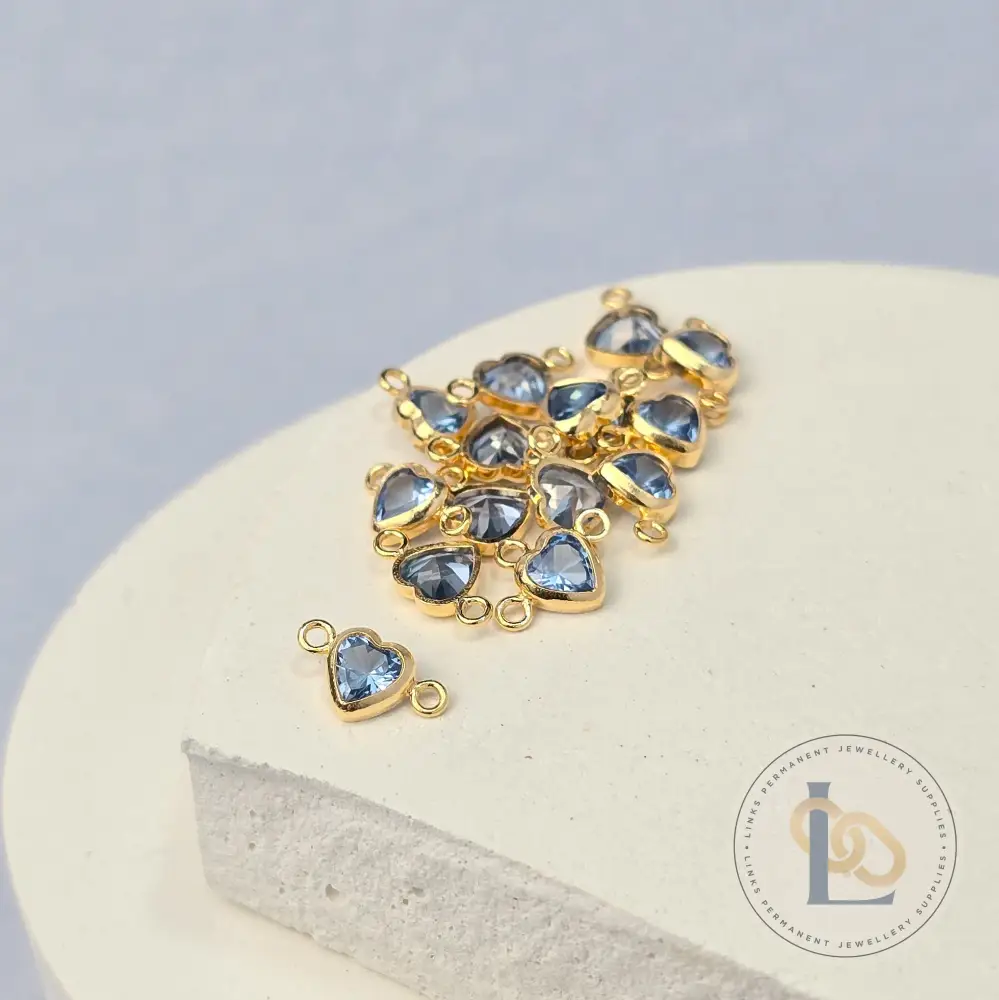 4mm Heart Birthstone Connector Charm - Image 20
