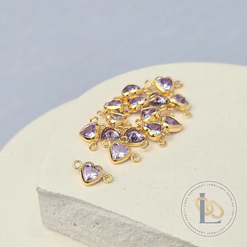 4mm Heart Birthstone Connector Charm - Image 23
