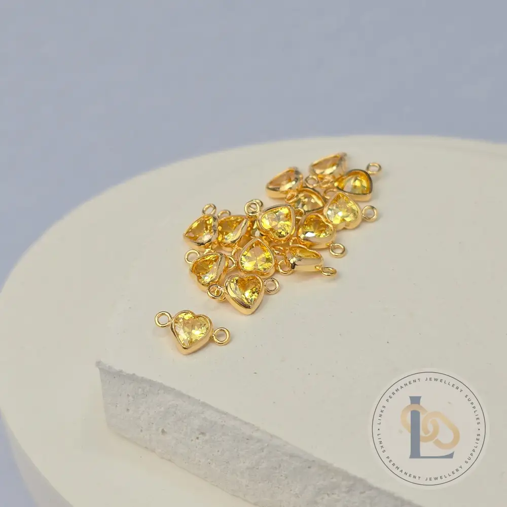 4mm Heart Birthstone Connector Charm - Image 28