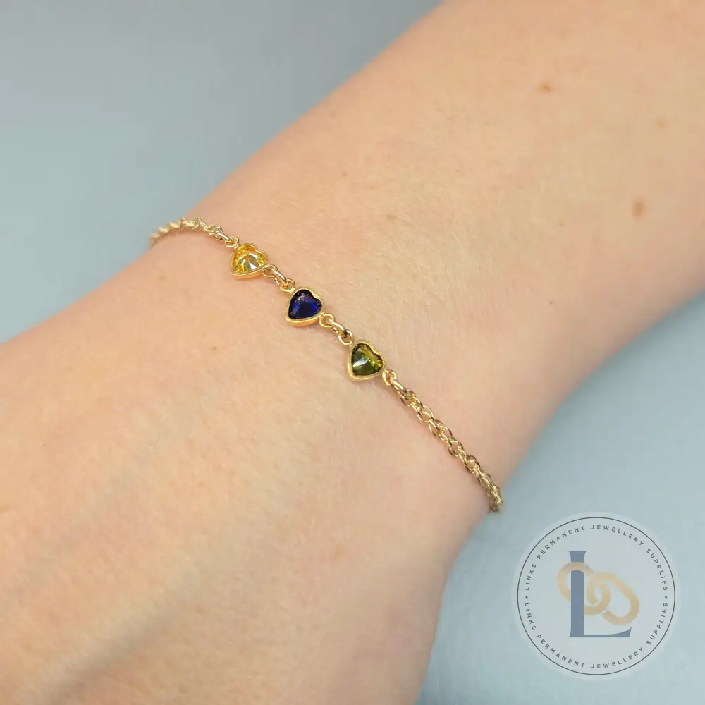 4mm Heart Birthstone Connector Charm - Image 32