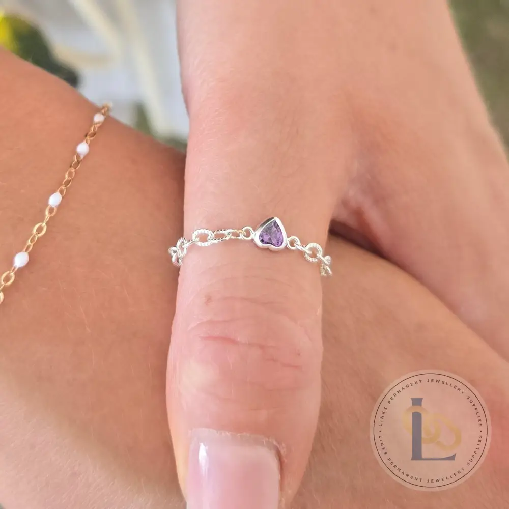 4mm Heart Birthstone Connector Charm - Image 34