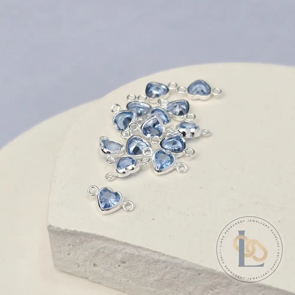 4mm Heart Birthstone Connector Charm - Image 4