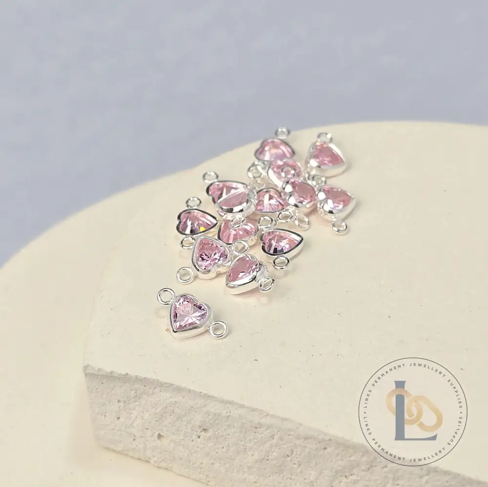4mm Heart Birthstone Connector Charm - Image 5