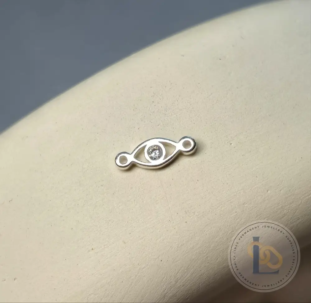 Cubic Zirconia Evil Eye Connector Charm - Image 3