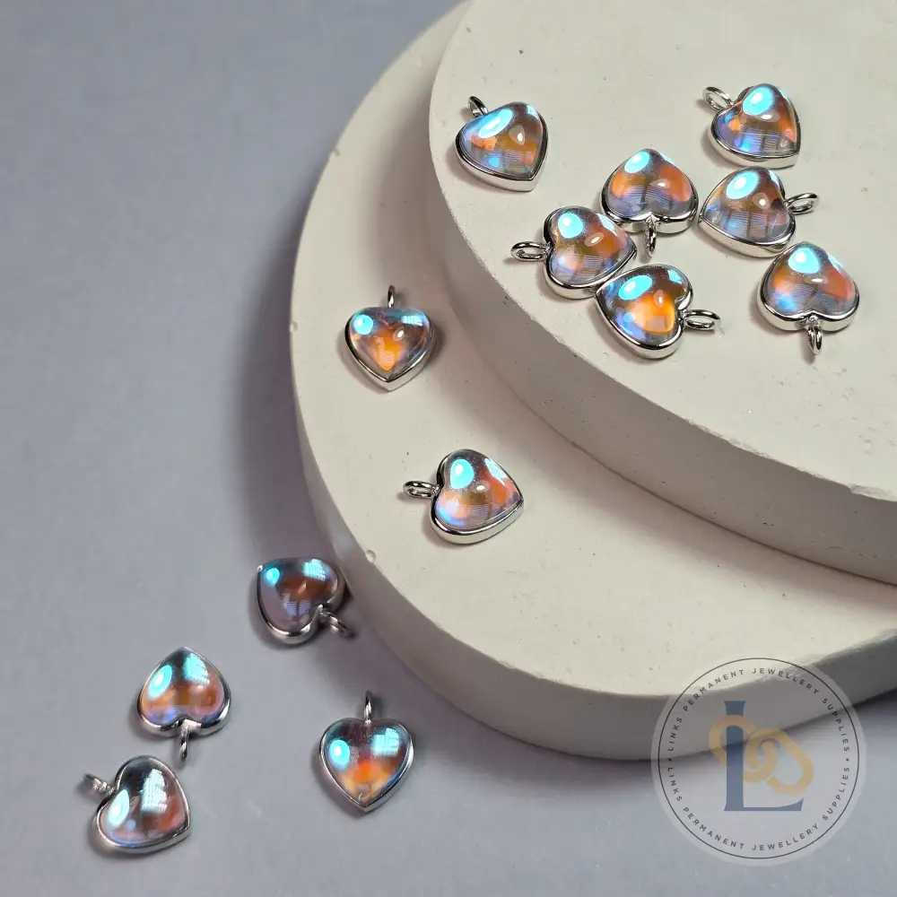 Heart Moonstone Pendant Charm - Image 3
