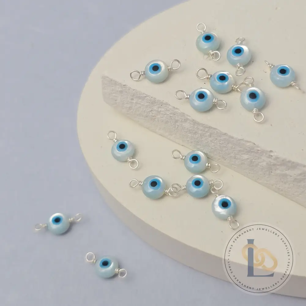 Mother of Pearl Evil Eye Connector Charm - Image 4