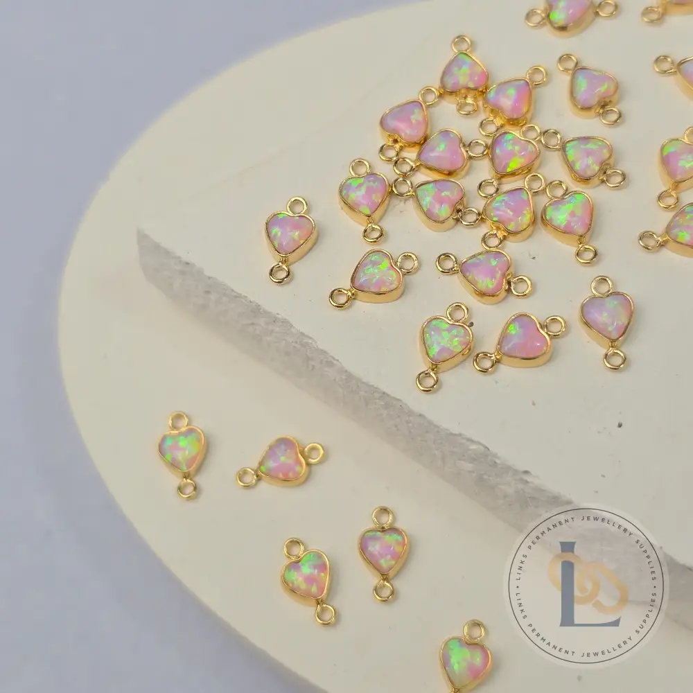 4mm Opal Heart Connector Charm - Image 10