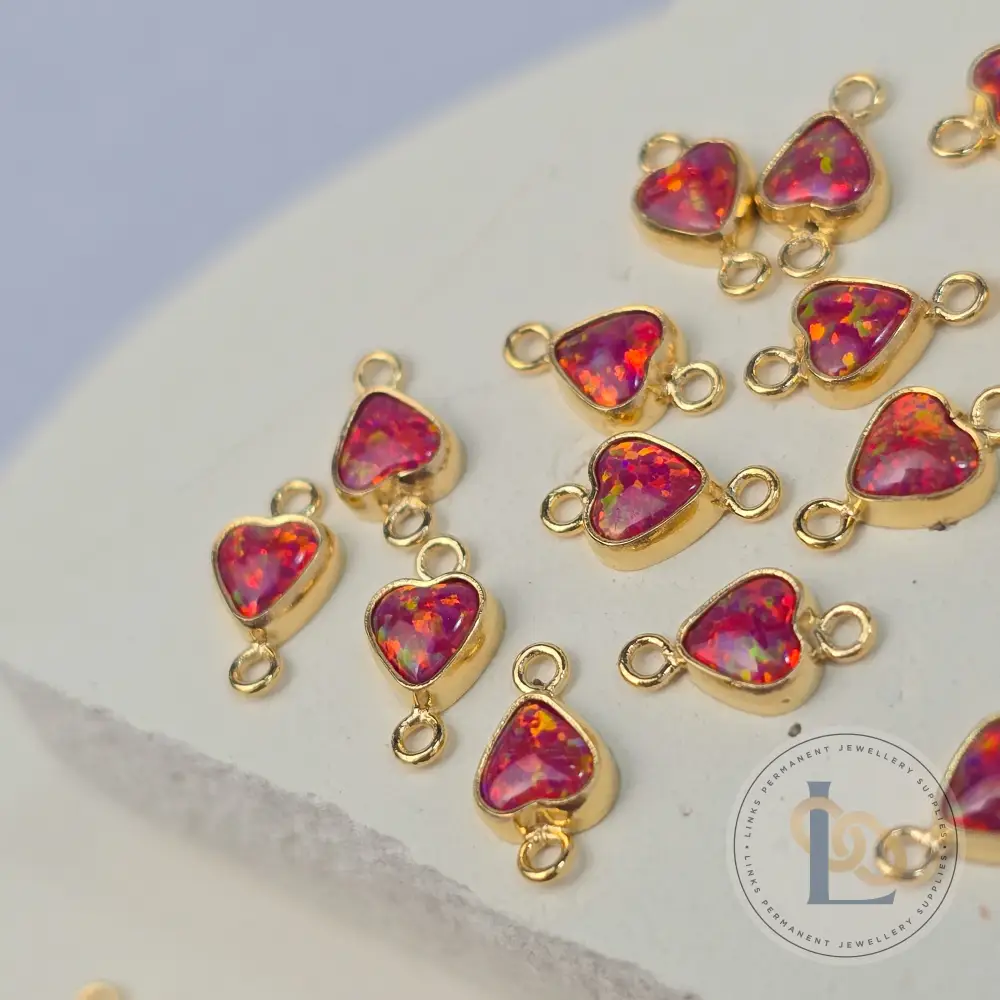 4mm Opal Heart Connector Charm - Image 12
