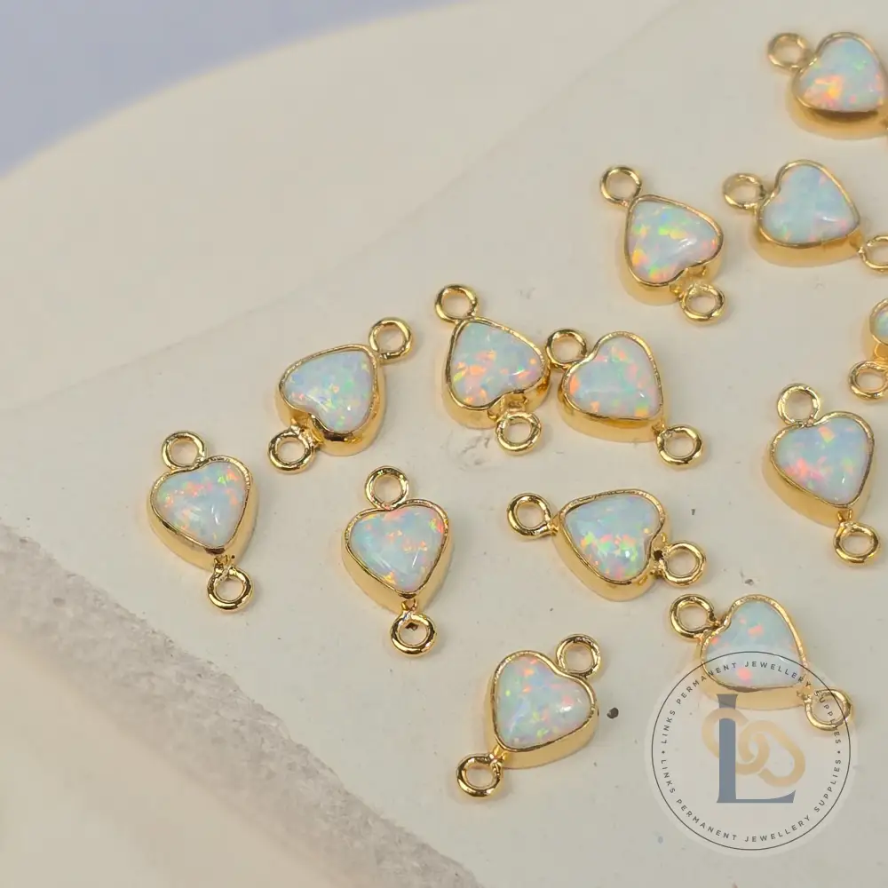 4mm Opal Heart Connector Charm - Image 3