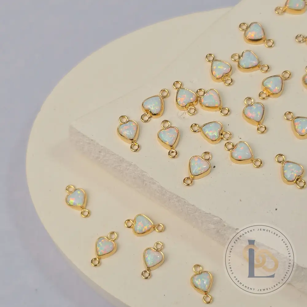 4mm Opal Heart Connector Charm - Image 4