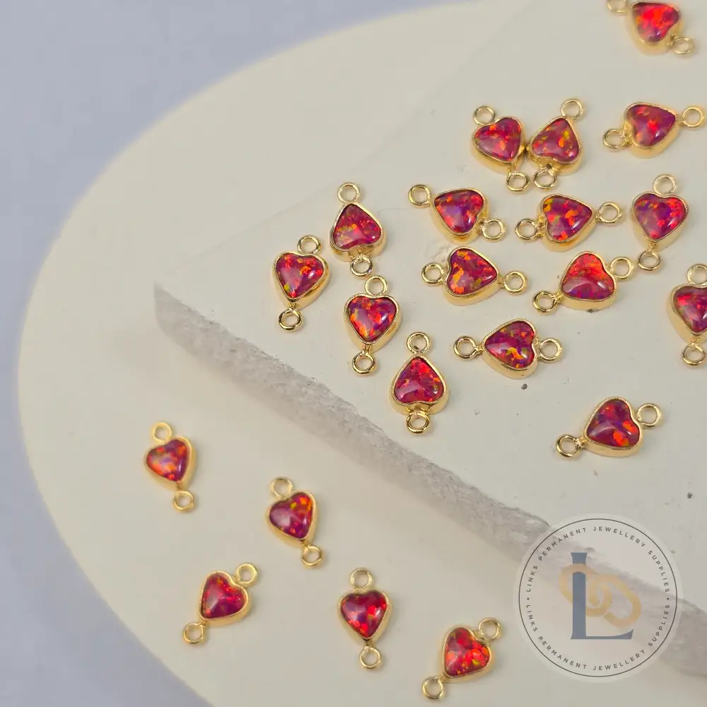 4mm Opal Heart Connector Charm - Image 5